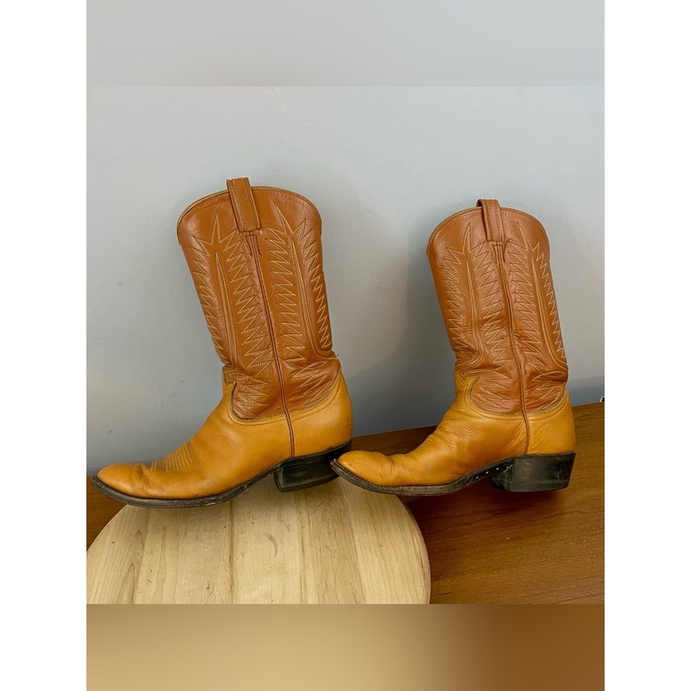 Tony Lama 80s Gold Label Vintage Brown Leather Western Cowboy Boots Men's 11D - Picture 13 of 13